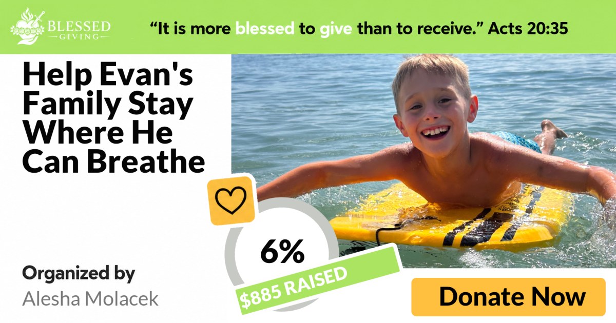 Share image for Help Evan's Family Stay Where He Can Breathe More Freely